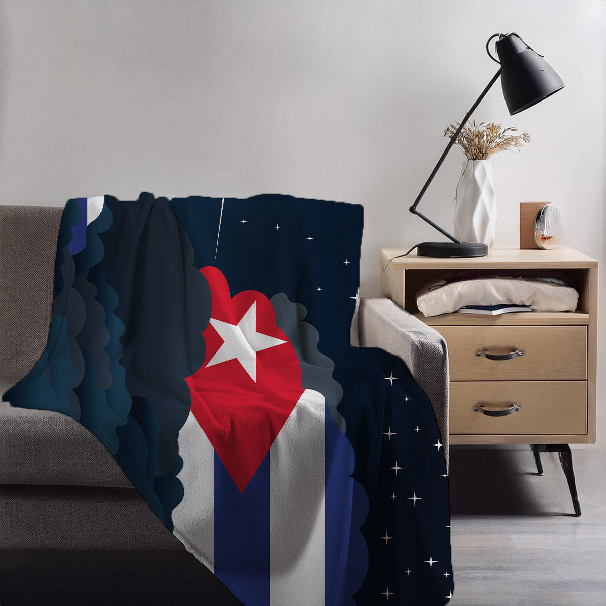 Cuba Night Clouds Blanket Throw