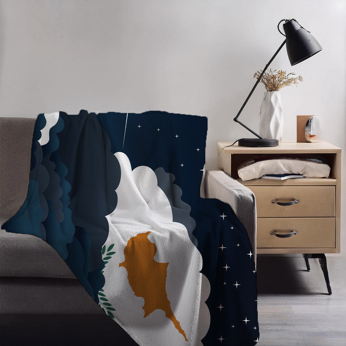 Cyprus Night Clouds Blanket Throw