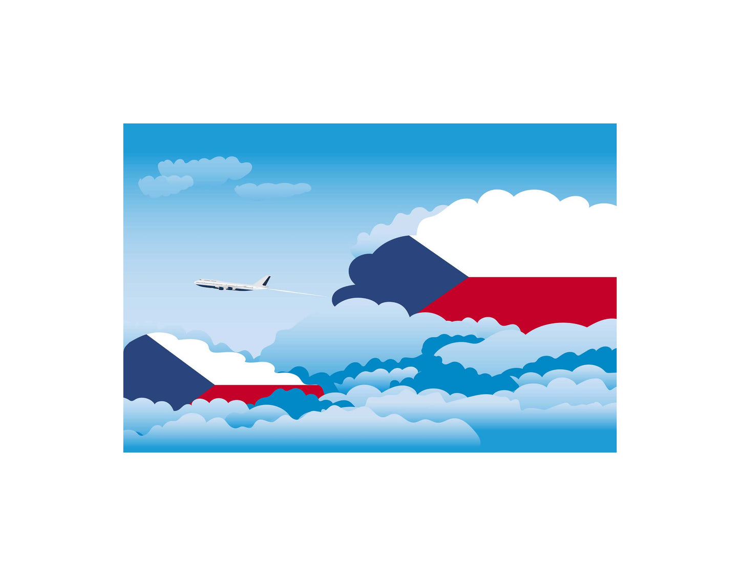 Czech Republic Day Clouds Blanket Throw