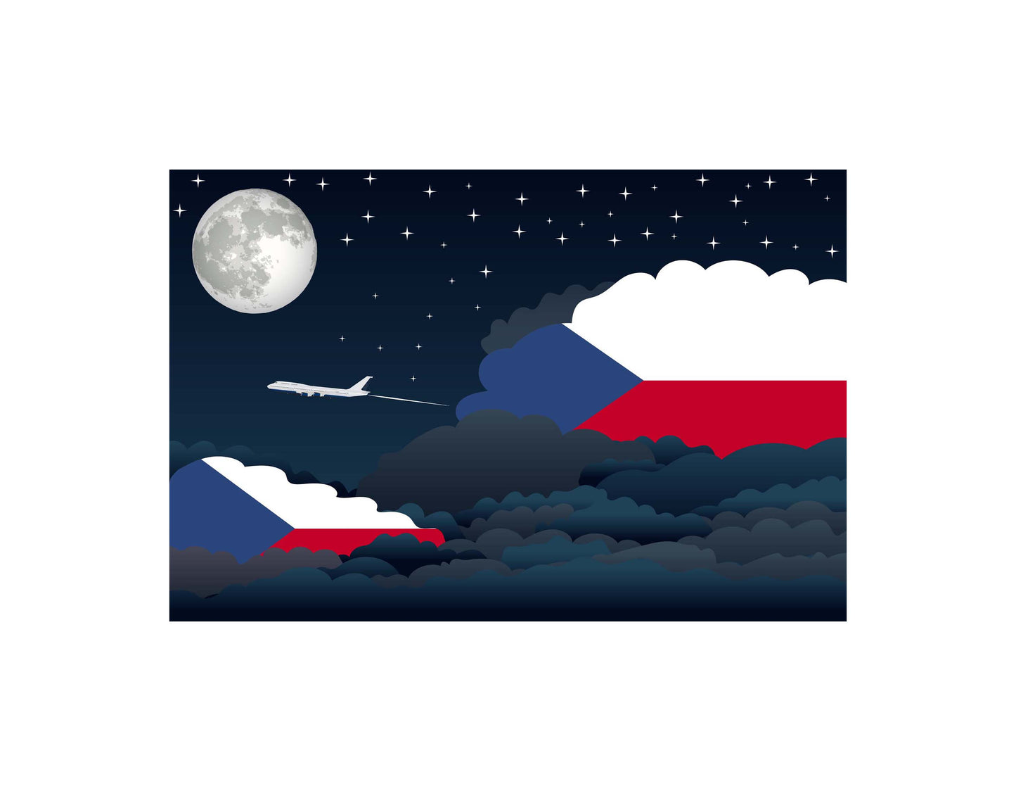 Czech Republic Night Clouds Blanket Throw