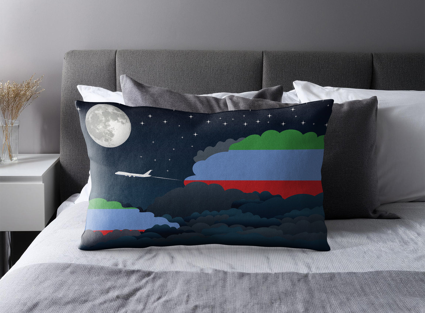 Dagestan Night Clouds Pillow Case and Pillow Throw
