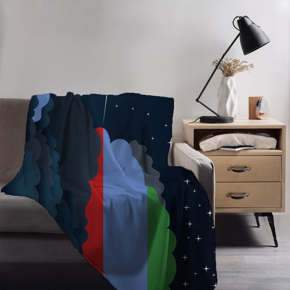 Dagestan Night Clouds Blanket Throw