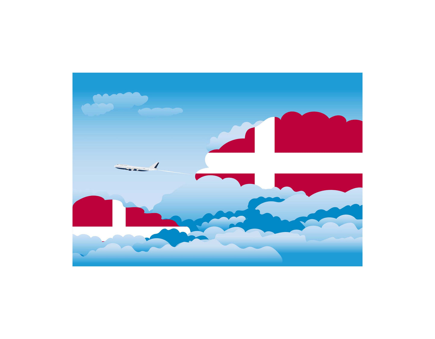 Denmark Day Clouds Blanket Throw
