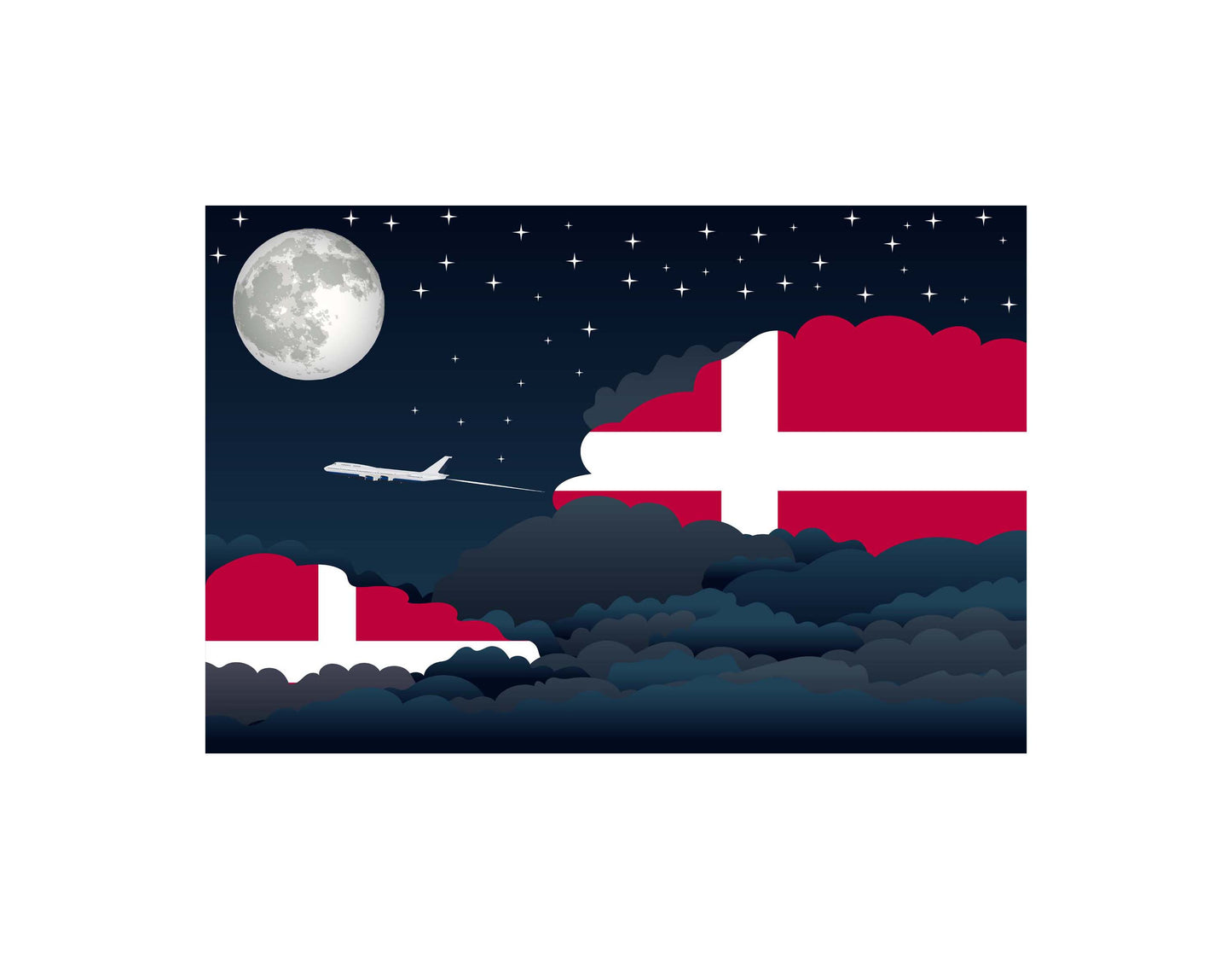 Denmark Night Clouds Blanket Throw