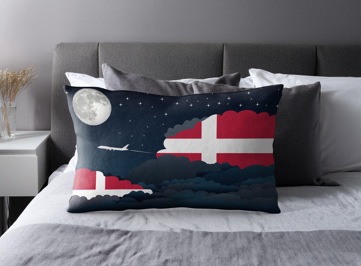 Denmark Night Clouds Pillow Case and Pillow Throw
