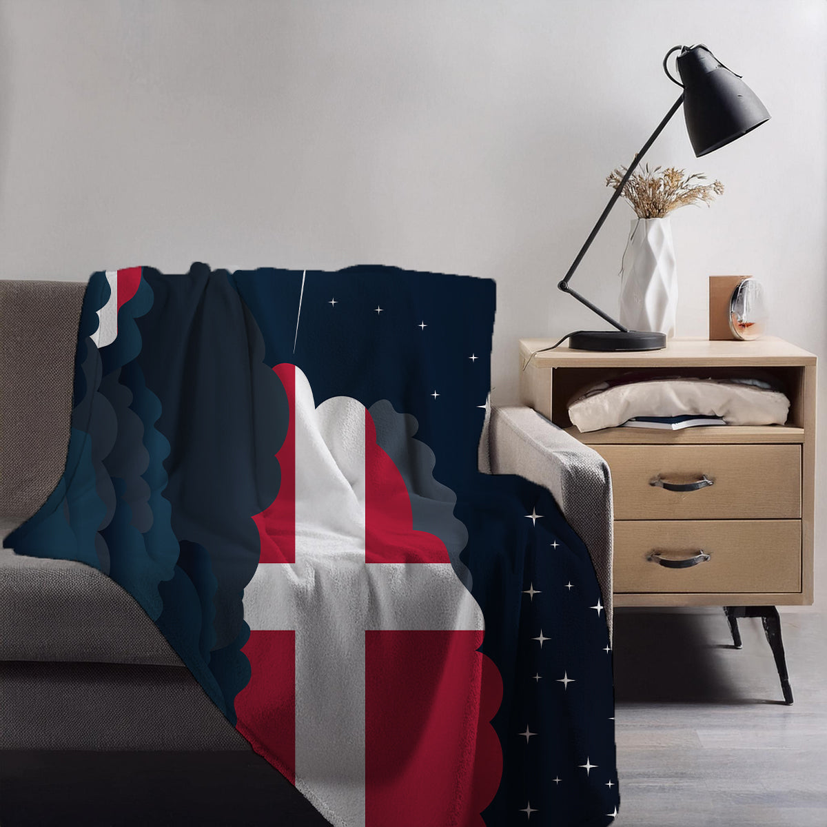 Denmark Night Clouds Blanket Throw