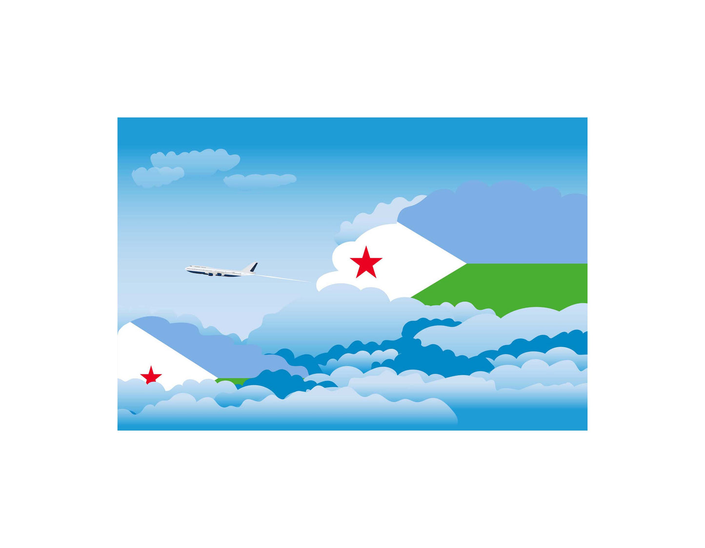 Djibouti Day Clouds Blanket Throw
