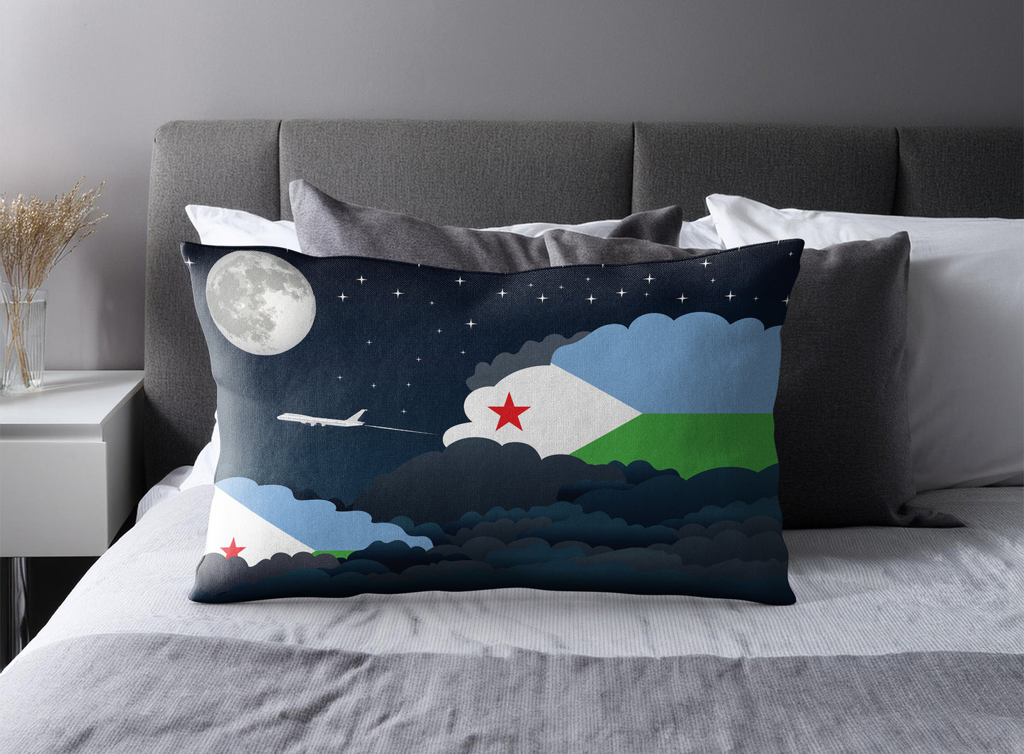 Djibouti Night Clouds Pillow Case and Pillow Throw
