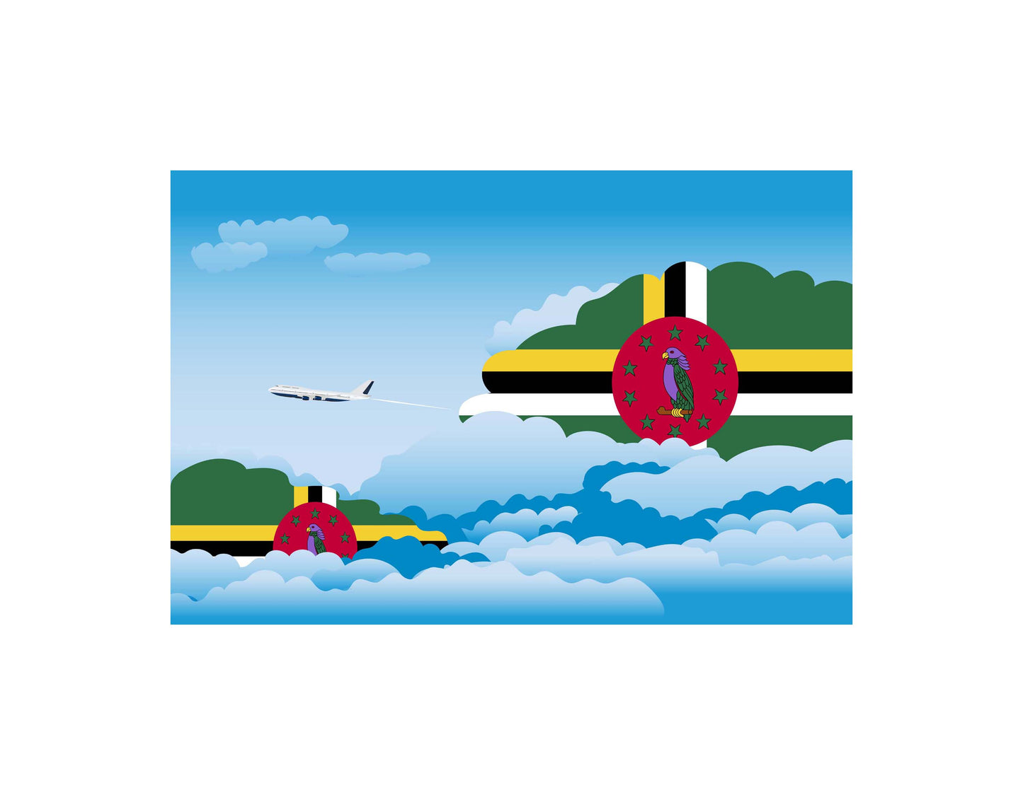 Dominica Day Clouds Blanket Throw