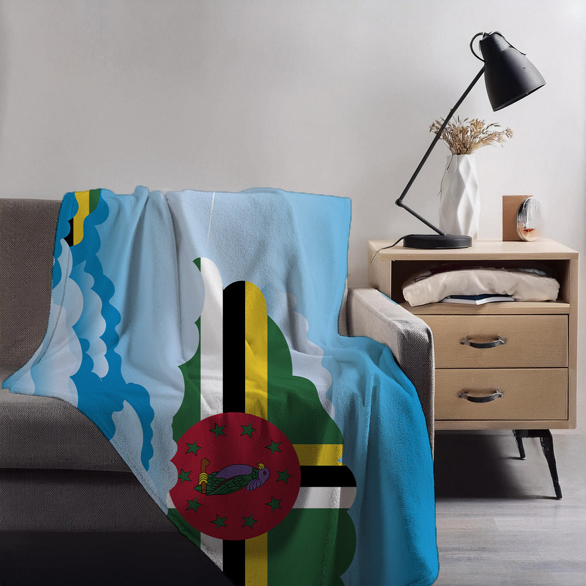 Dominica Day Clouds Blanket Throw