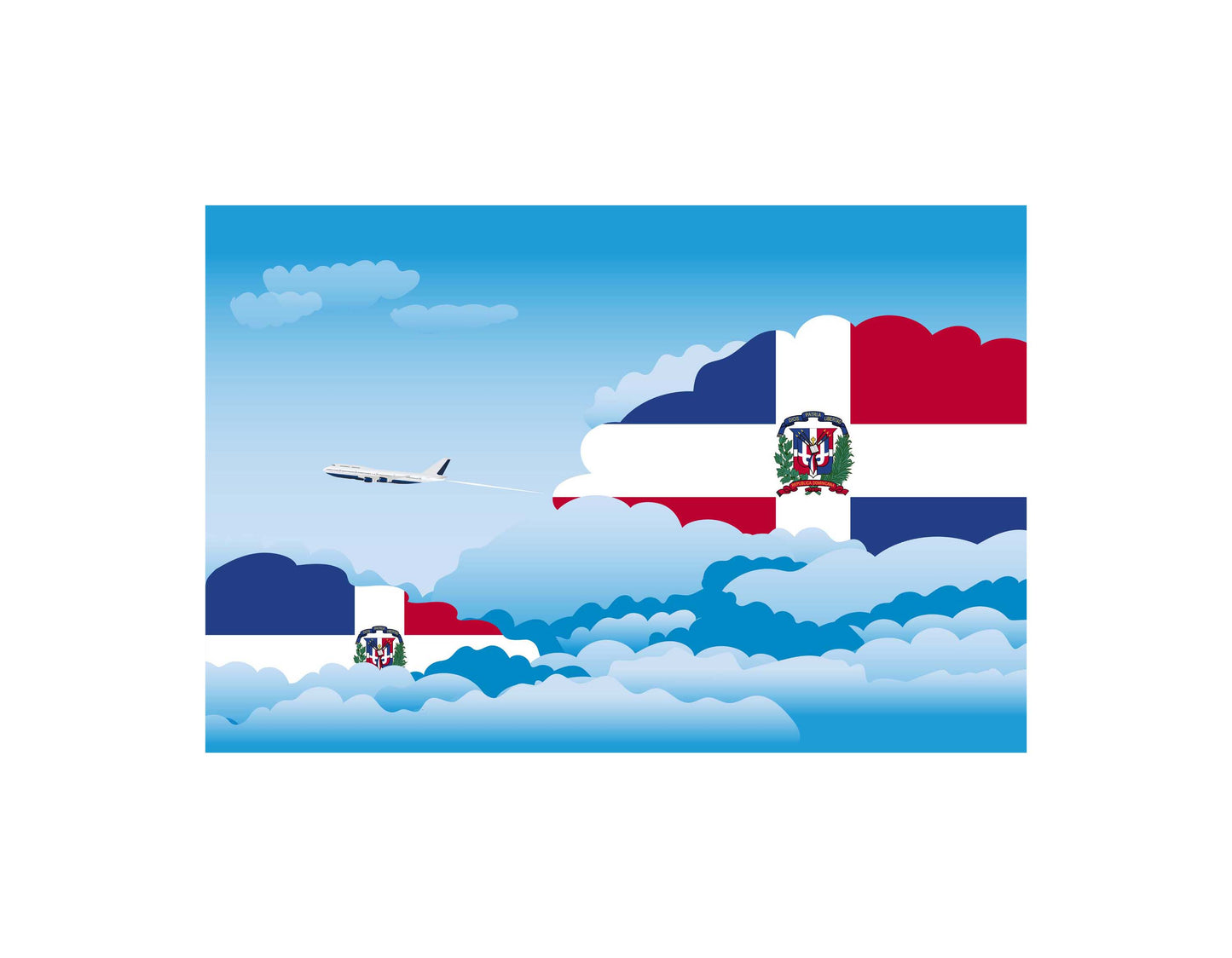 Dominican Republic Day Clouds Blanket Throw