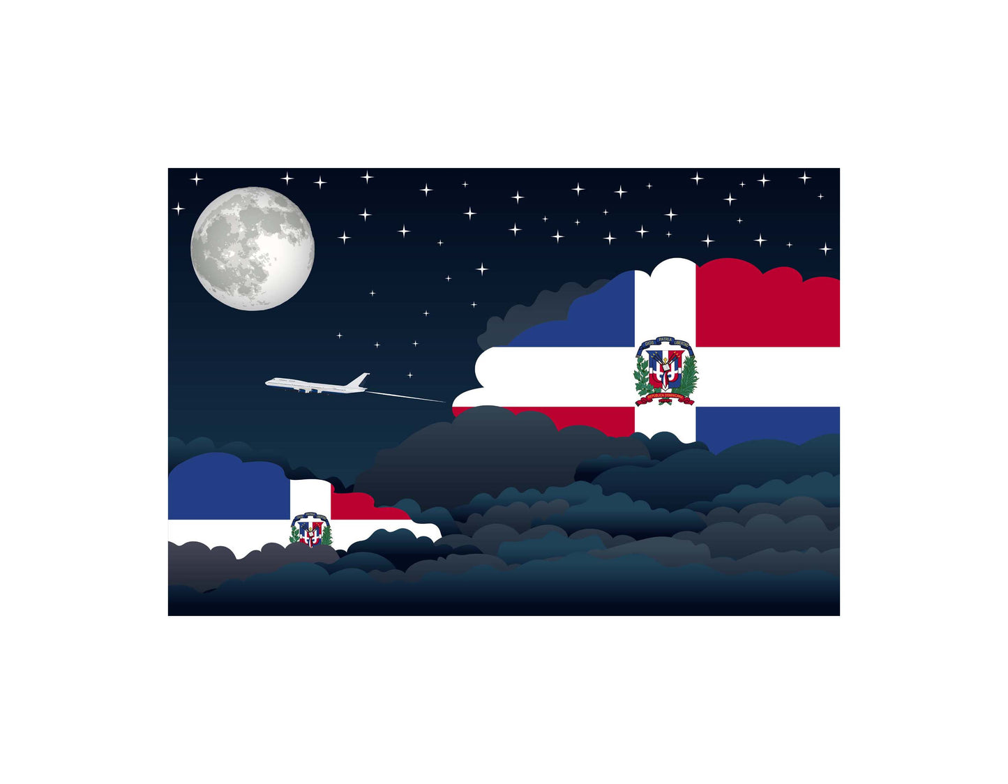 Dominican Republic Night Clouds Blanket Throw
