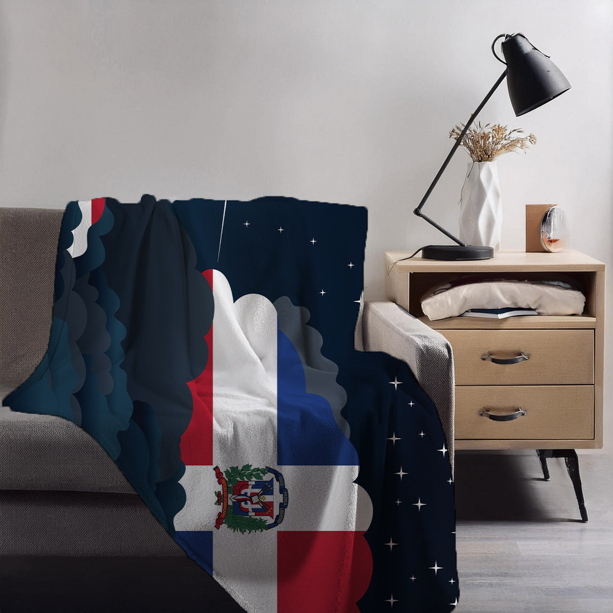 Dominican Republic Night Clouds Blanket Throw