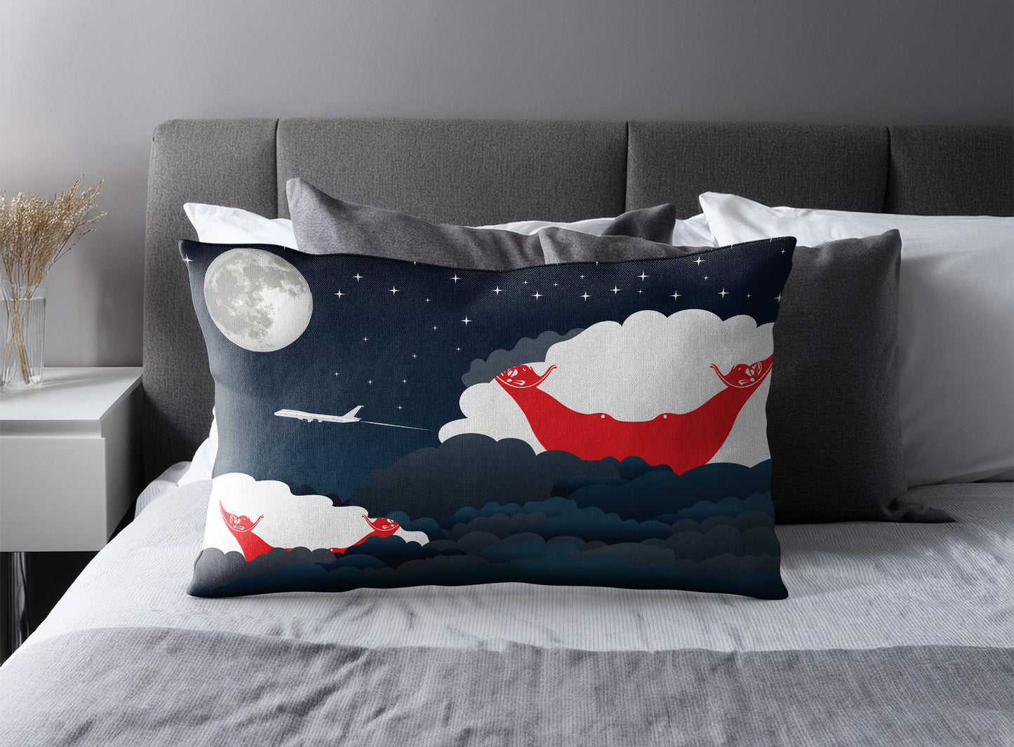 Easter Island Rapa Nui Night Clouds Pillow Case and Pillow Throw