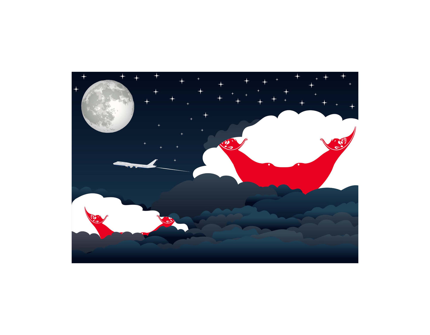 Easter Island Rapa Nui Night Clouds Blanket Throw