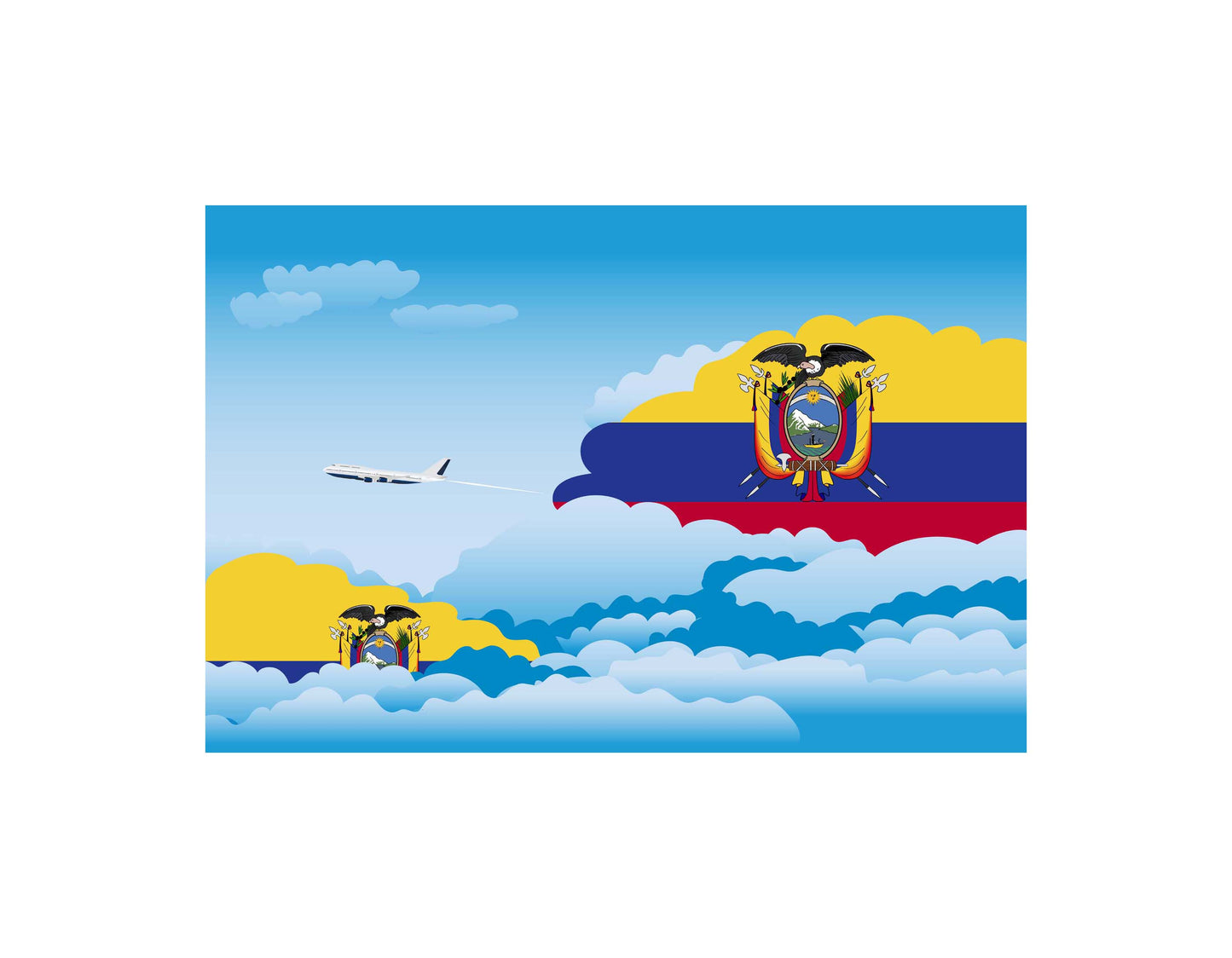 Ecuador Day Clouds Blanket Throw