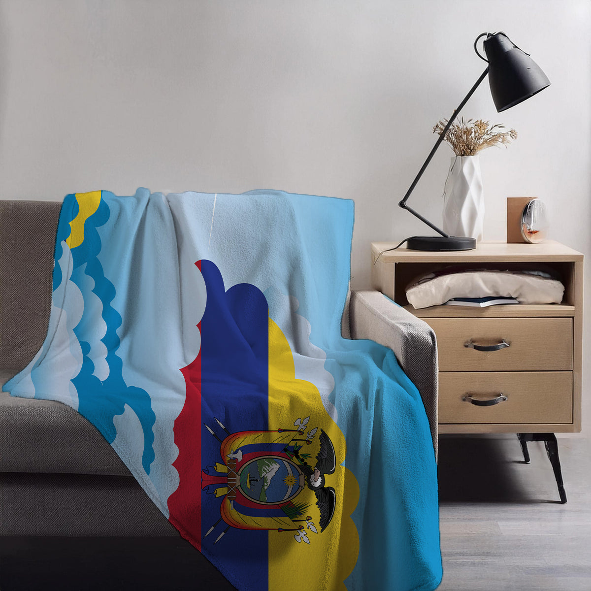 Ecuador Day Clouds Blanket Throw