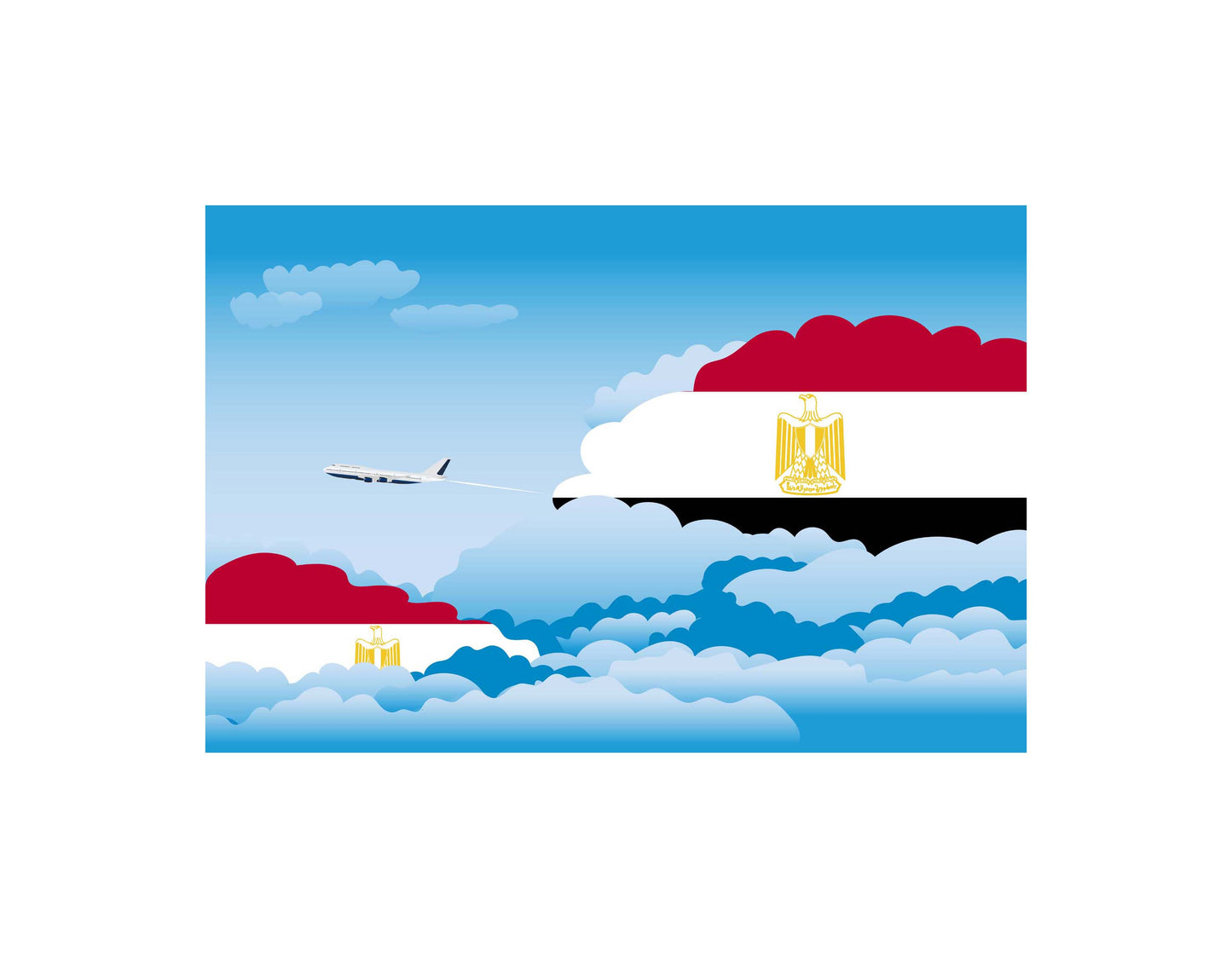 Egypt Day Clouds Blanket Throw