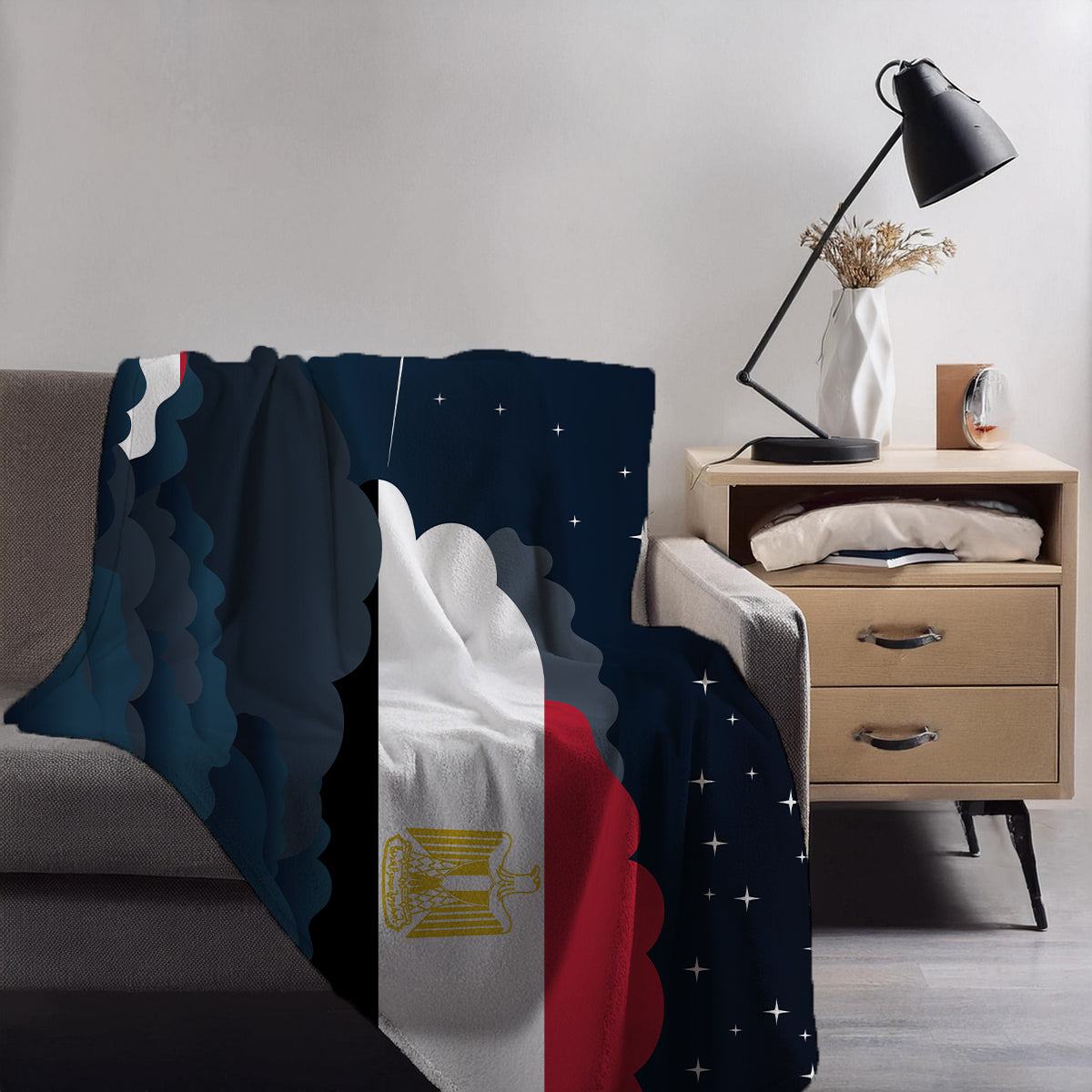 Egypt Night Clouds Blanket Throw
