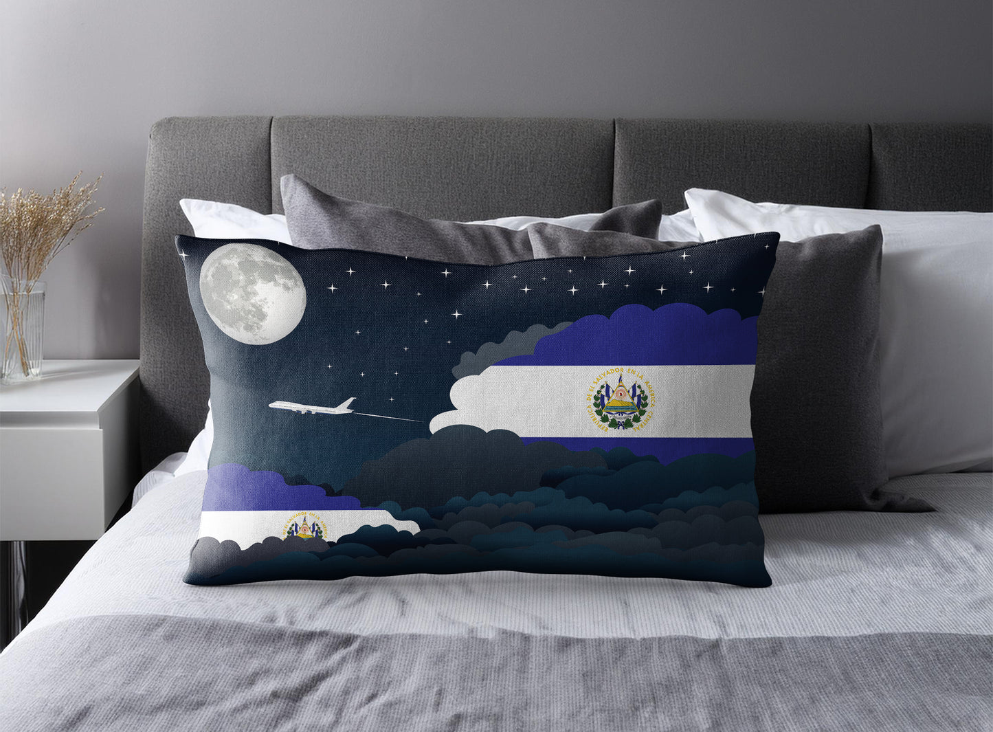 El Salvador Night Clouds Pillow Case and Pillow Throw