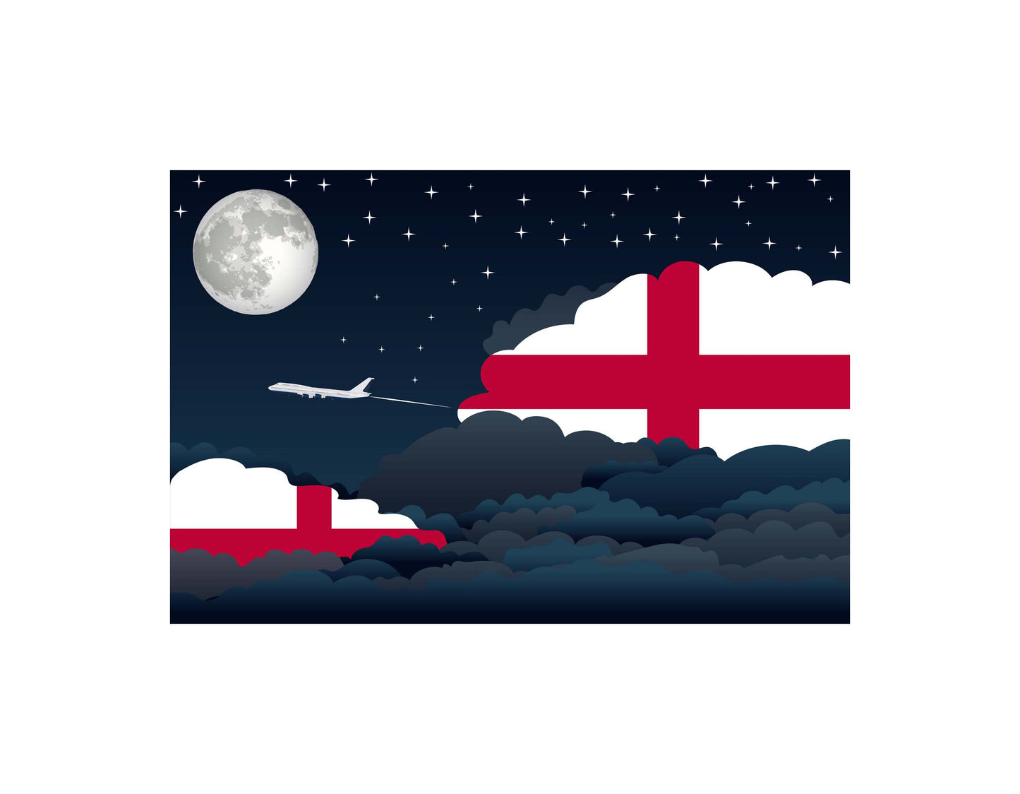 England Night Clouds Blanket Throw