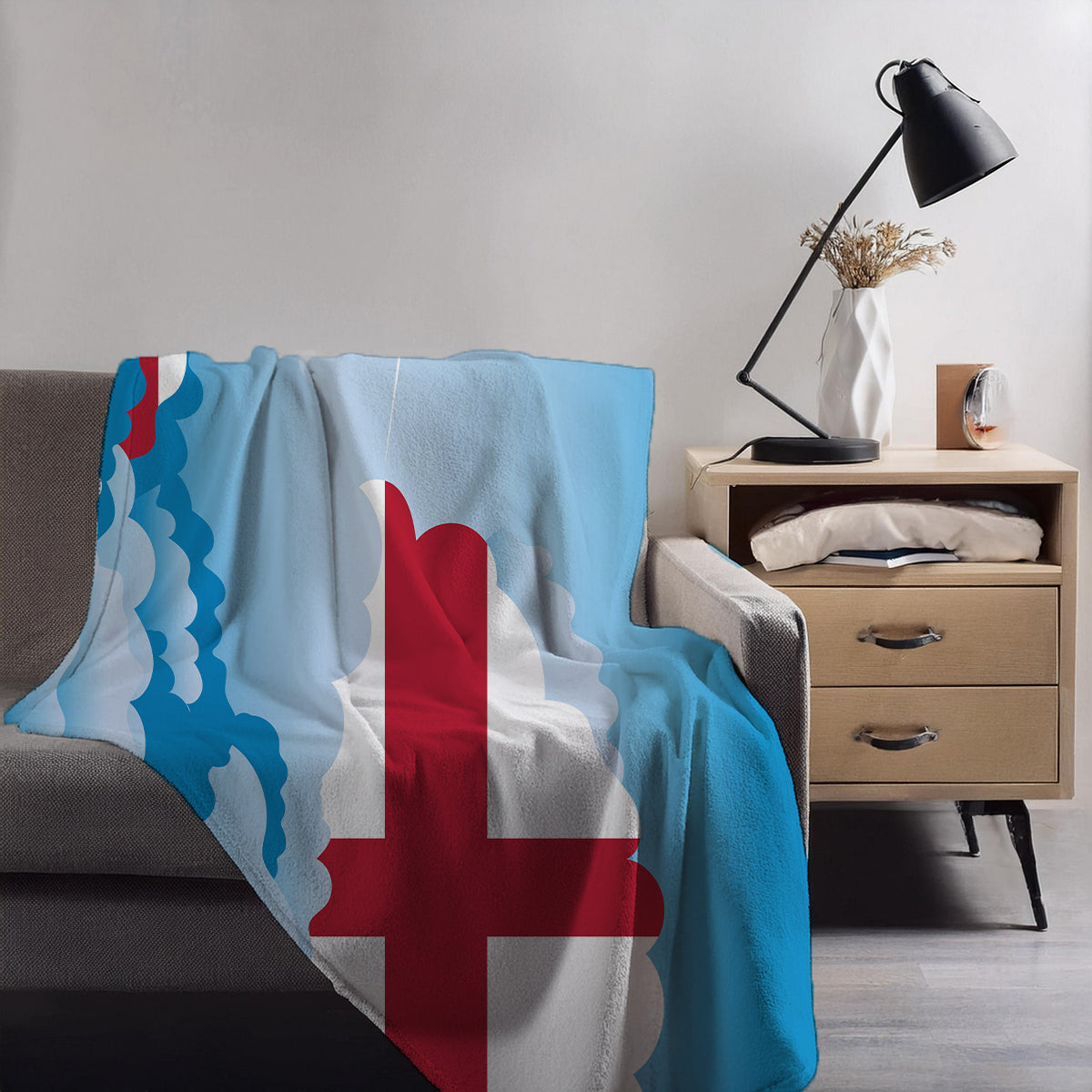England Day Clouds Blanket Throw