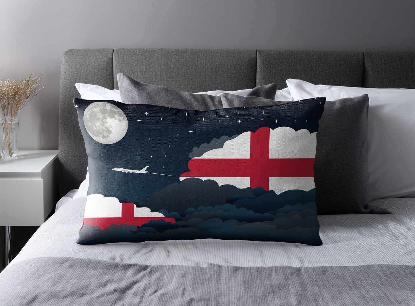 England Night Clouds Pillow Case and Pillow Throw