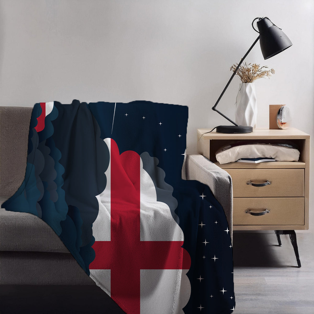 England Night Clouds Blanket Throw