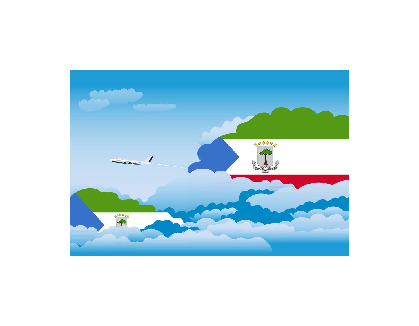 Equatorial Guinea Day Clouds Blanket Throw