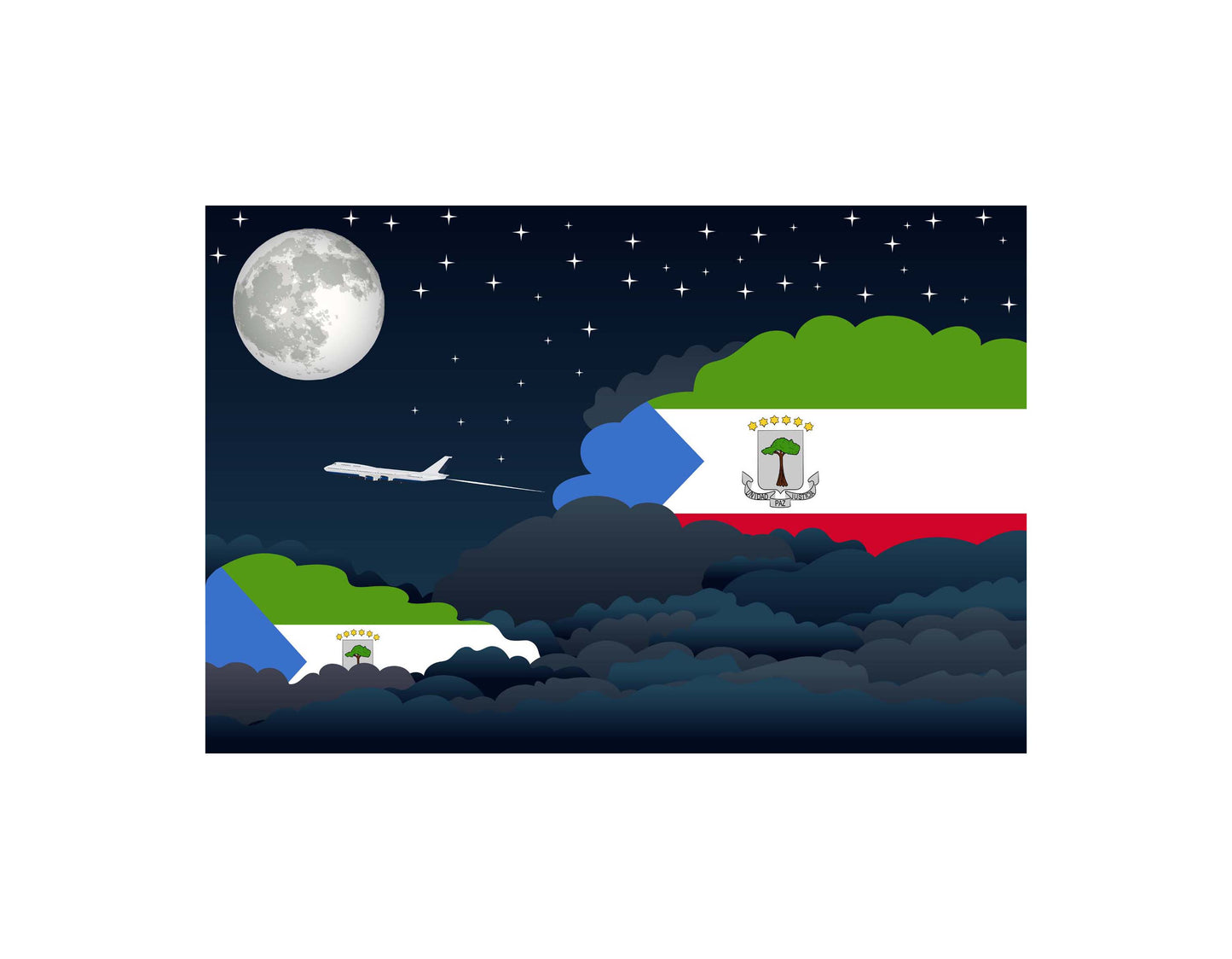 Equatorial Guinea Night Clouds Blanket Throw