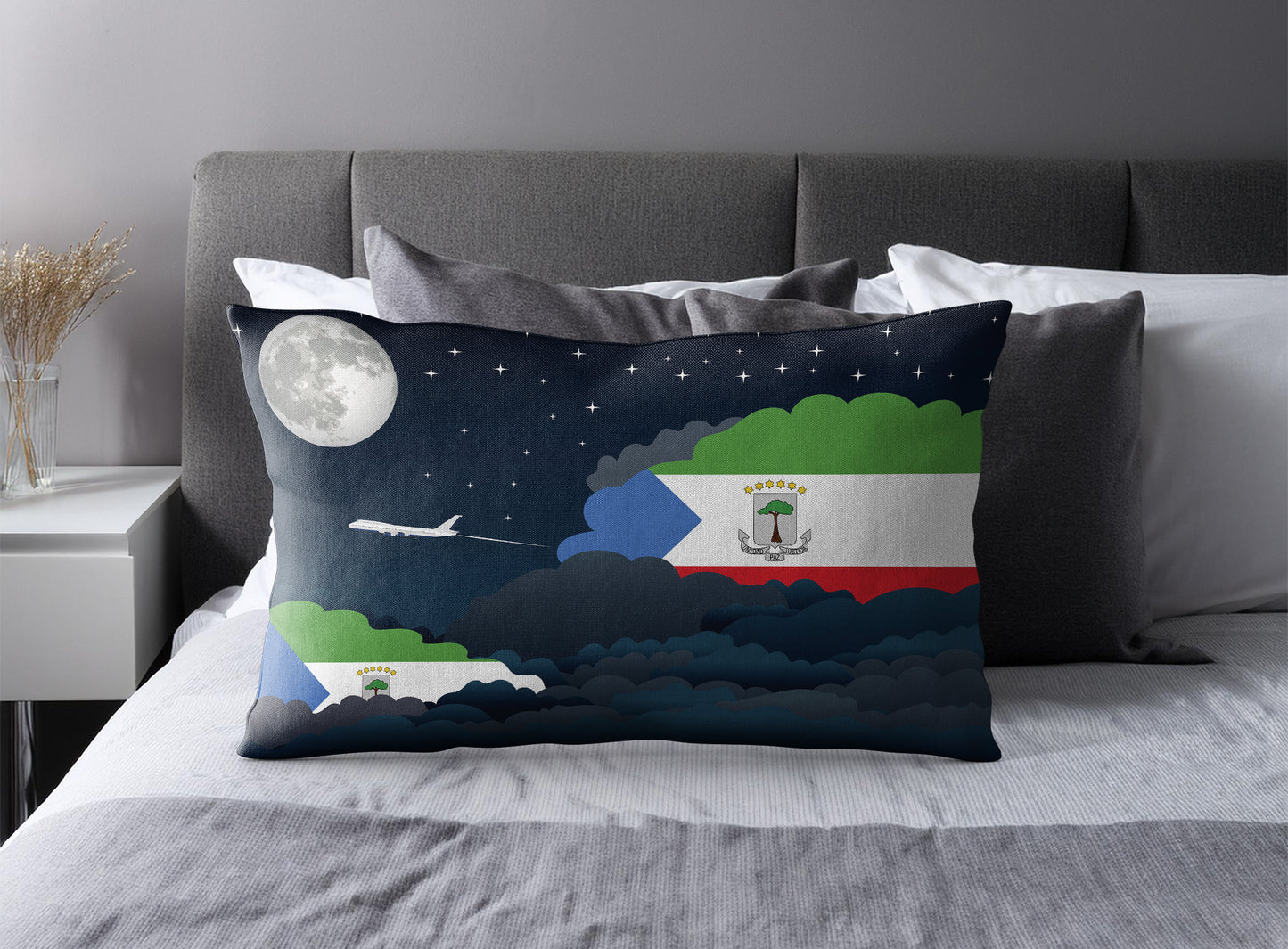 Equatorial Guinea Night Clouds Pillow Case and Pillow Throw