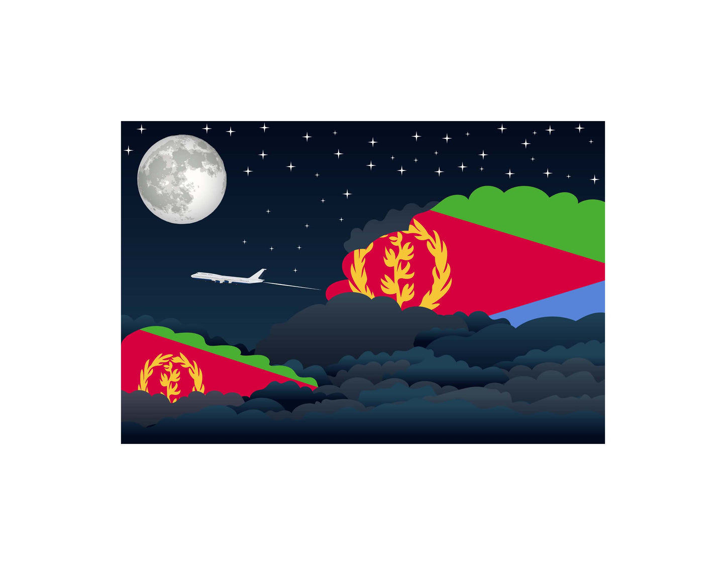Eritrea Night Clouds Blanket Throw