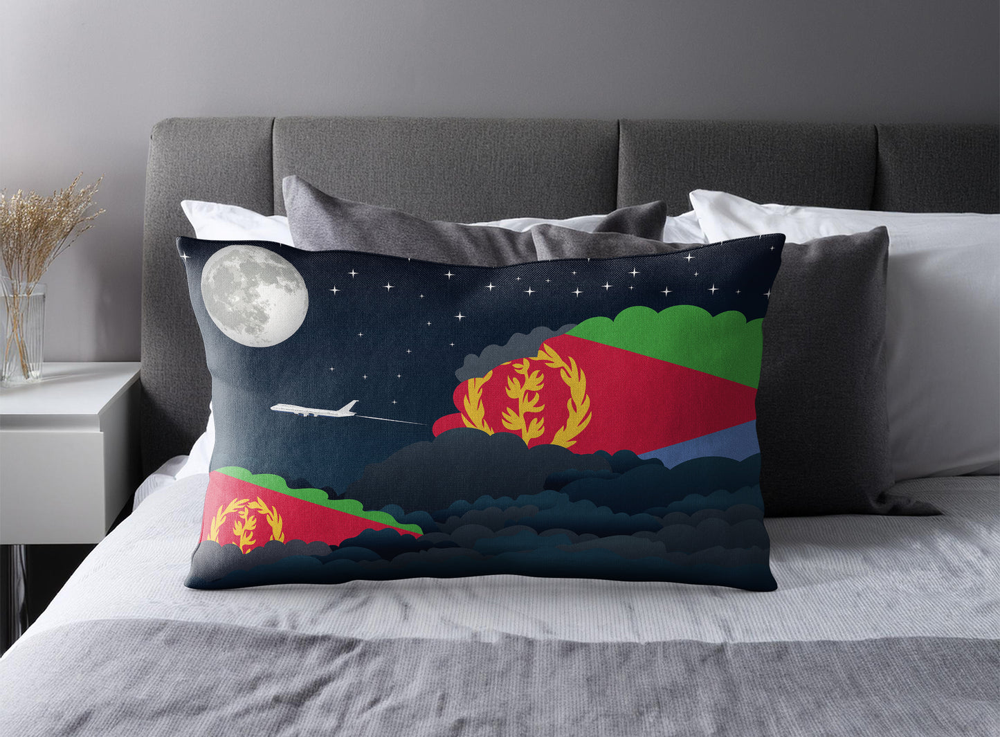 Eritrea Night Clouds Pillow Case and Pillow Throw