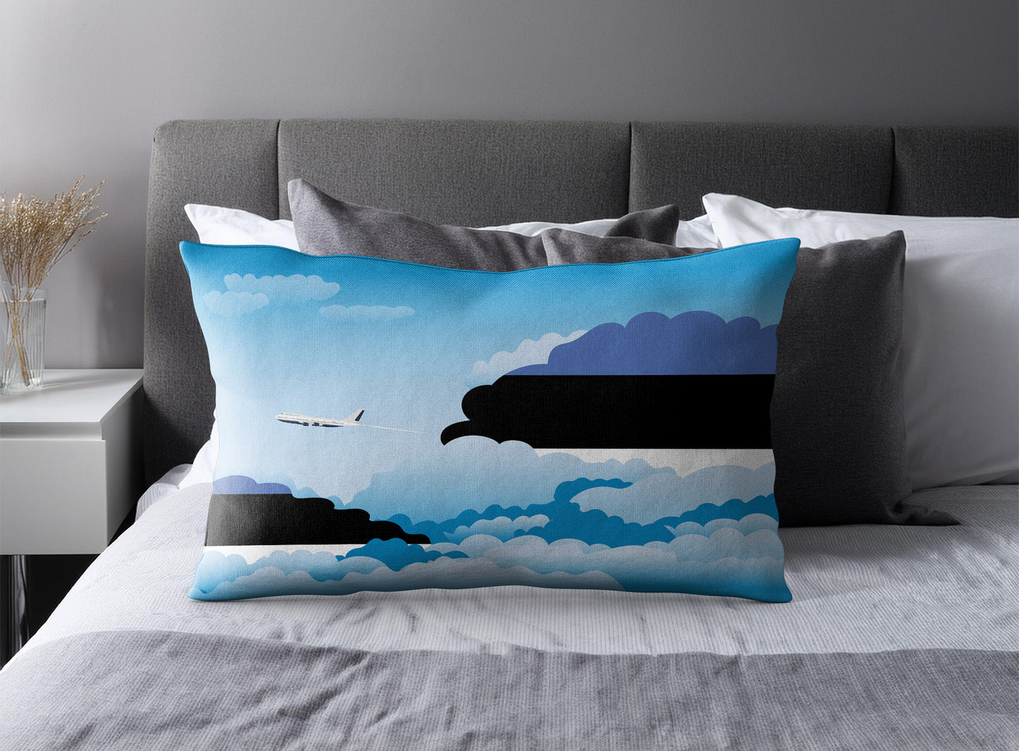 Estonia Day Clouds Pillow Case and Pillow Throw