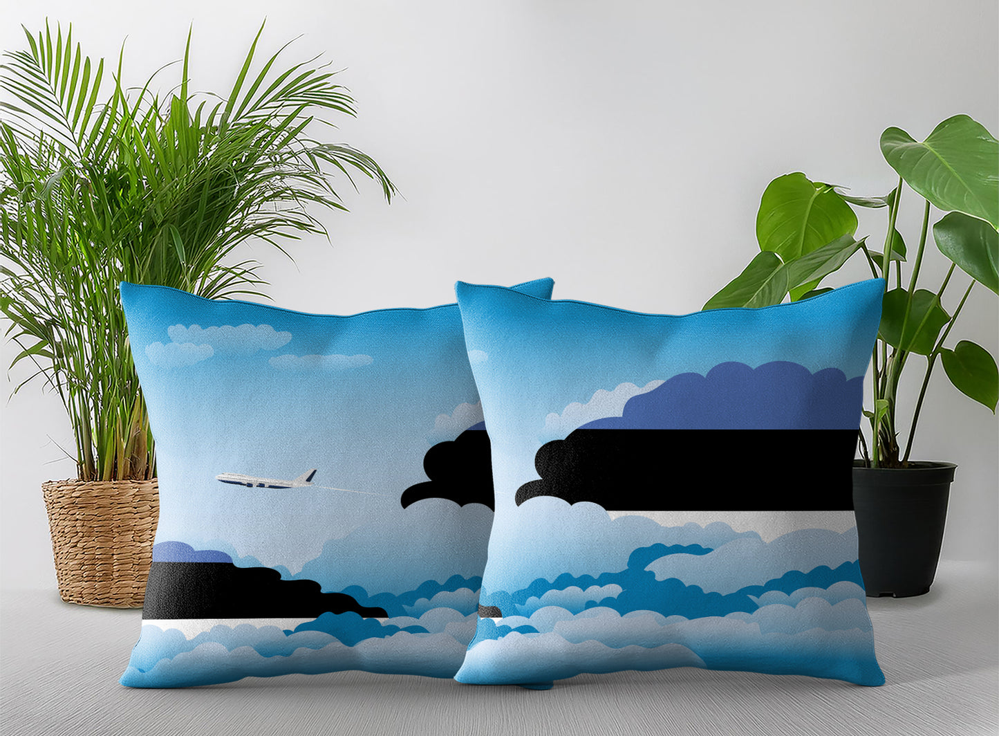 Estonia Day Clouds Pillow Case and Pillow Throw