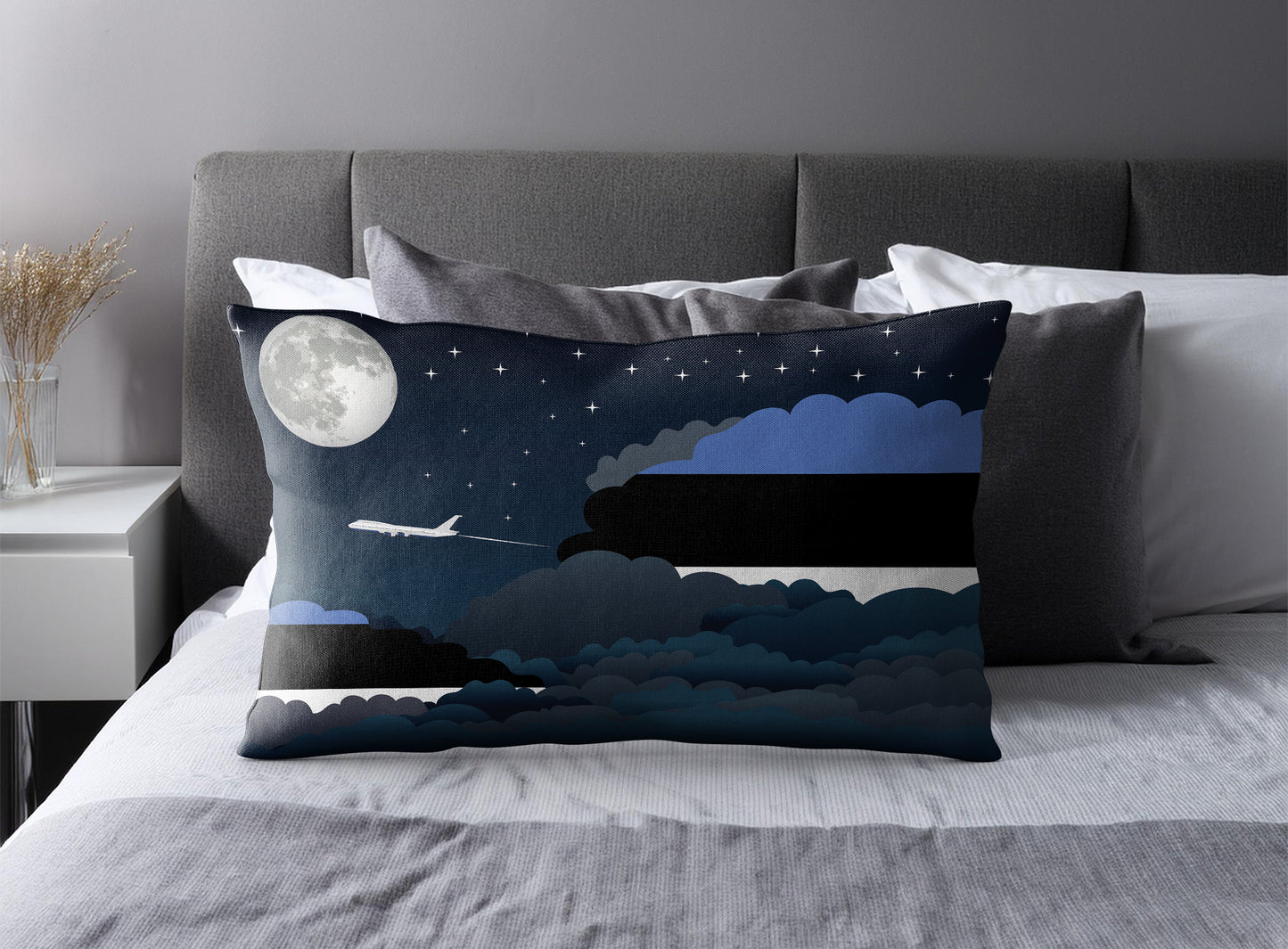 Estonia Night Clouds Pillow Case and Pillow Throw