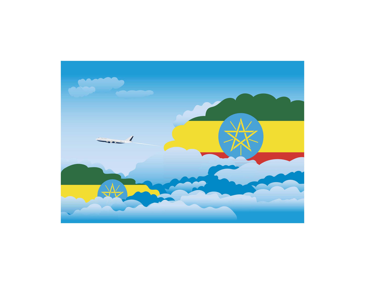 Ethiopia Day Clouds Blanket Throw