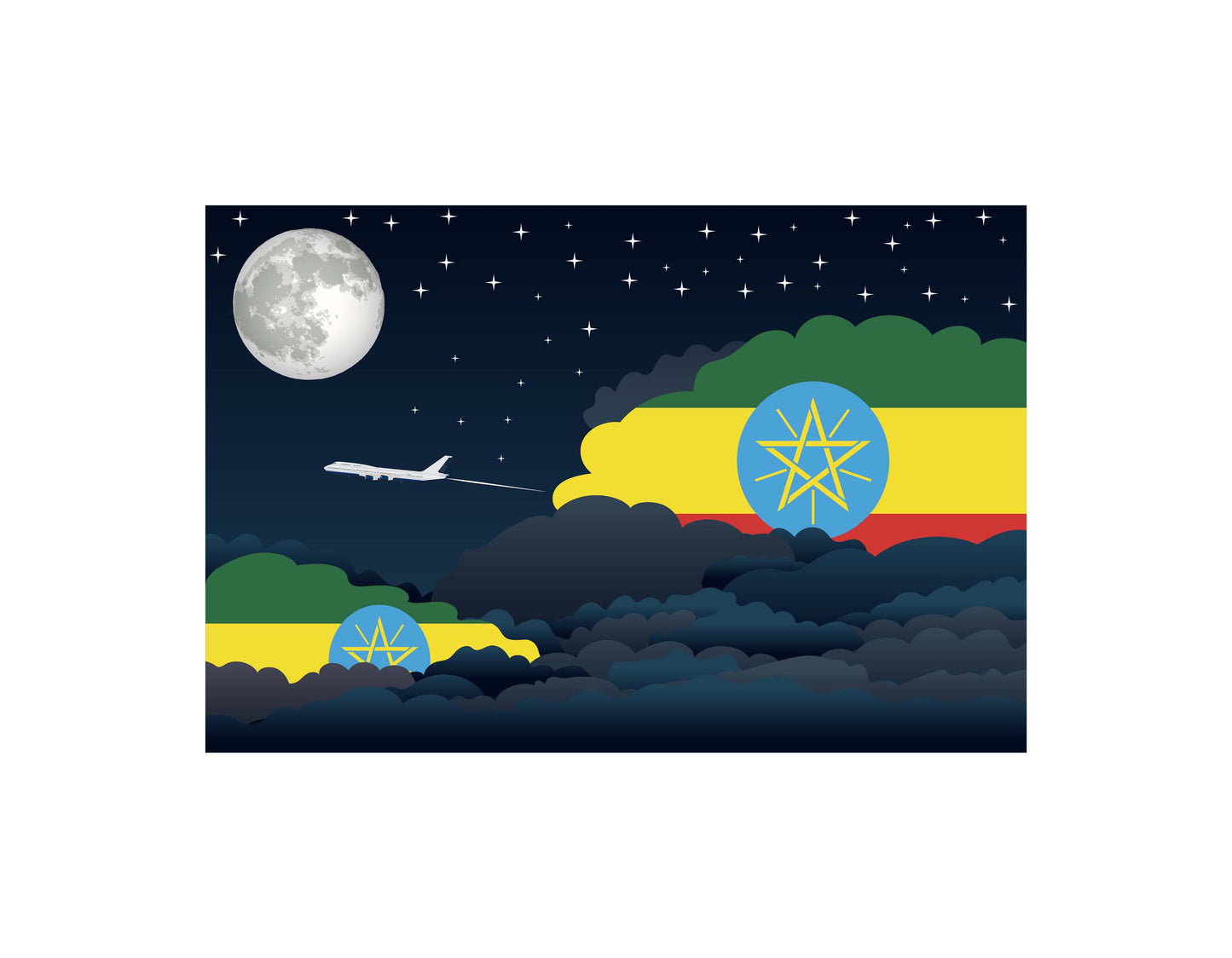 Ethiopia Night Clouds Blanket Throw