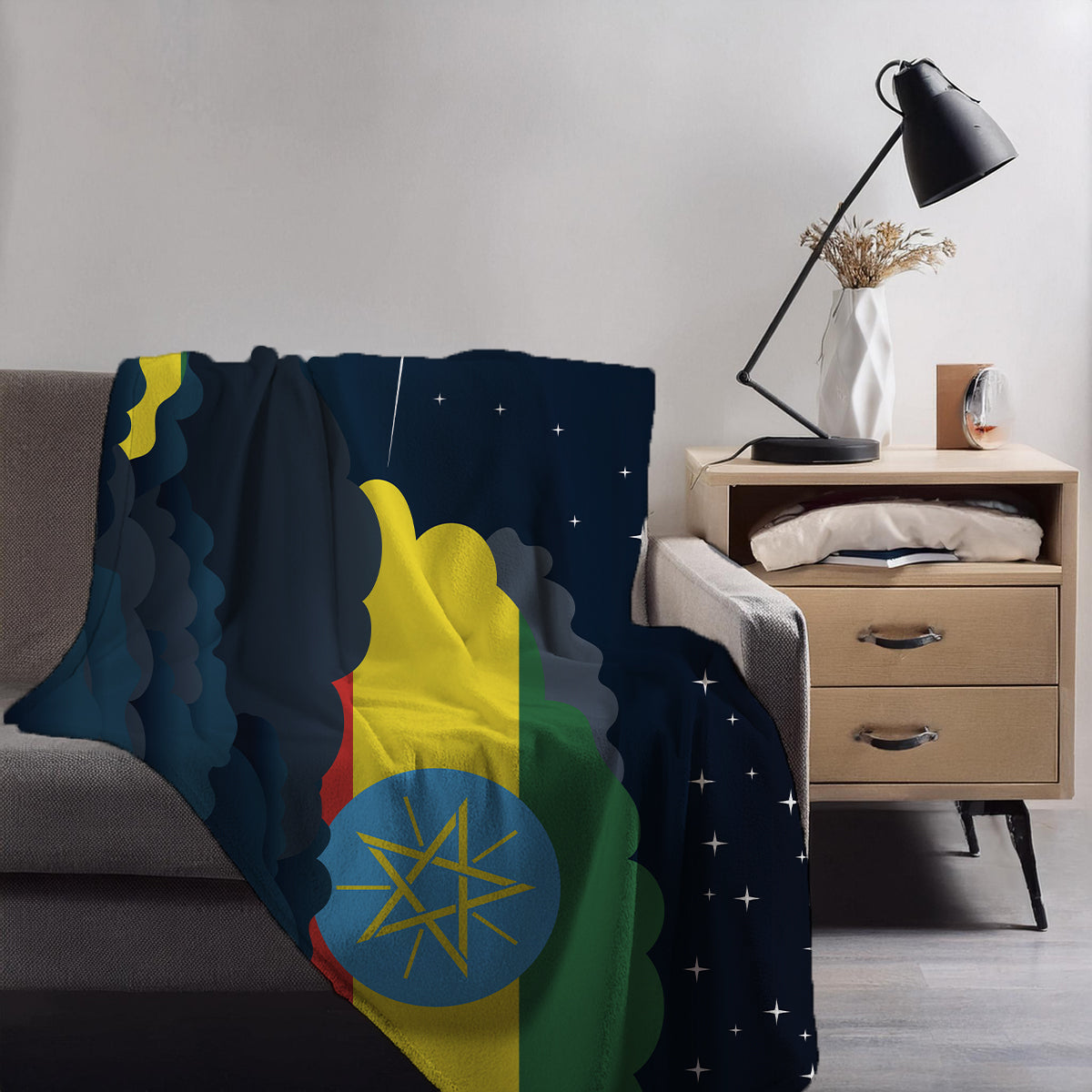 Ethiopia Night Clouds Blanket Throw