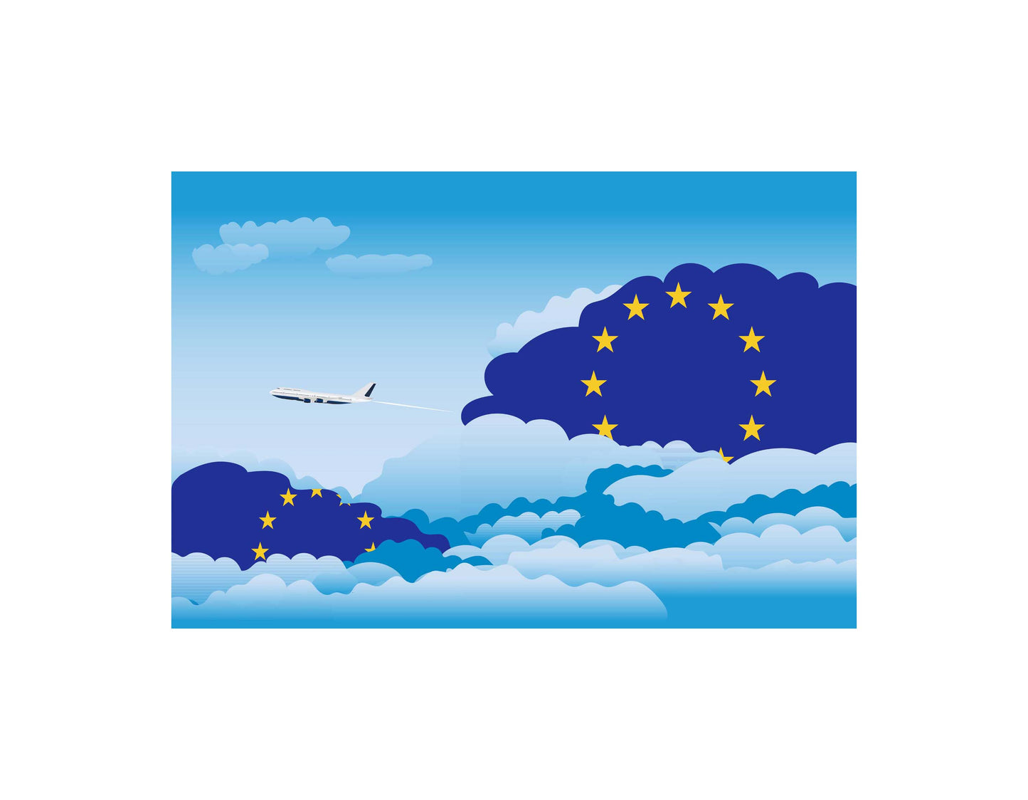 European Union Day Clouds Blanket Throw