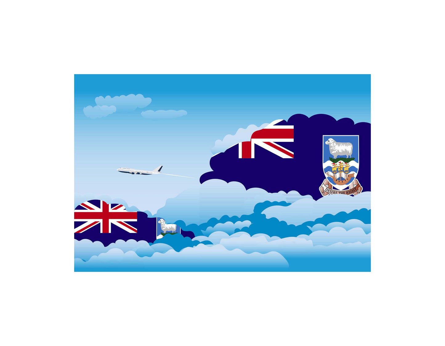 Falkland Islands Day Clouds Blanket Throw