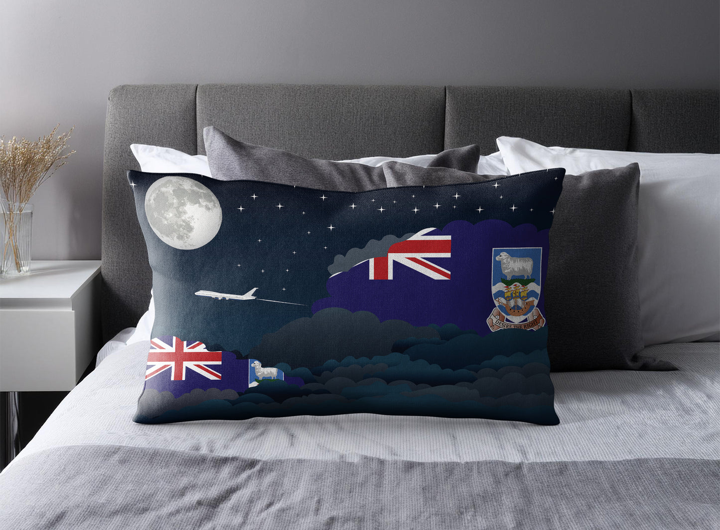 Falkland Islands Night Clouds Pillow Case and Pillow Throw