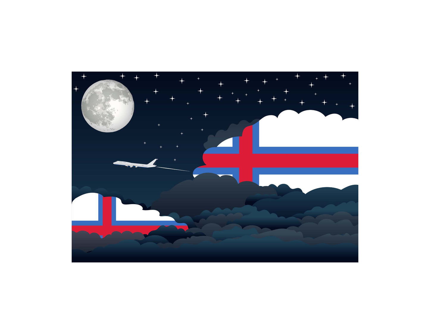 Faroe Islands Night Clouds Blanket Throw