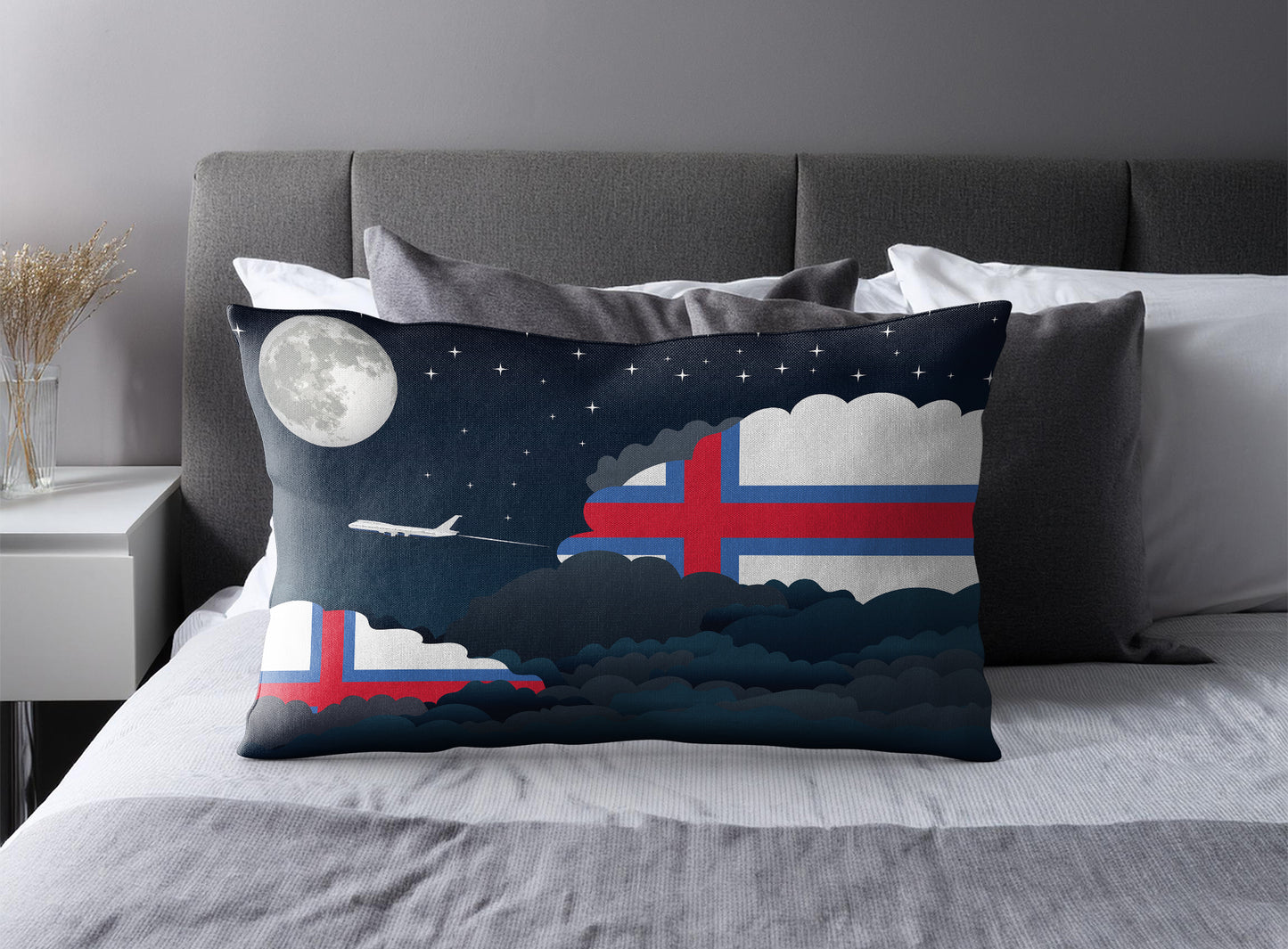Faroe Islands Night Clouds Pillow Case and Pillow Throw