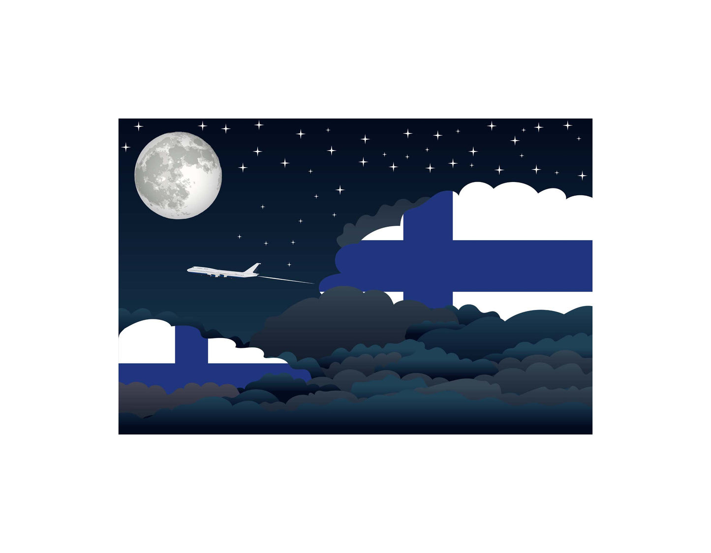 Finland Night Clouds Blanket Throw