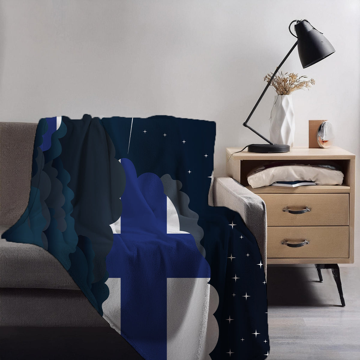 Finland Night Clouds Blanket Throw