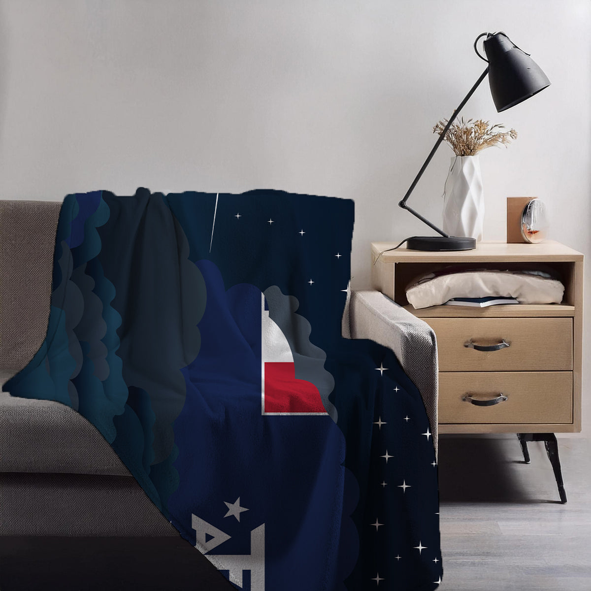 French Southern Case and Antarctic Lands Night Clouds Blanket Throw