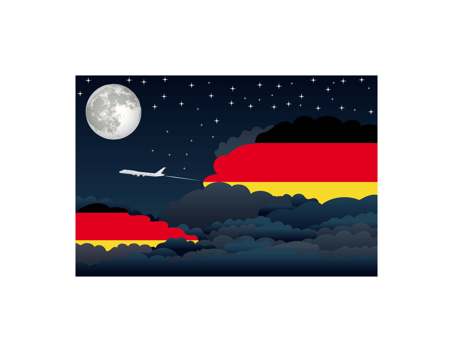 Germany Night Clouds Blanket Throw