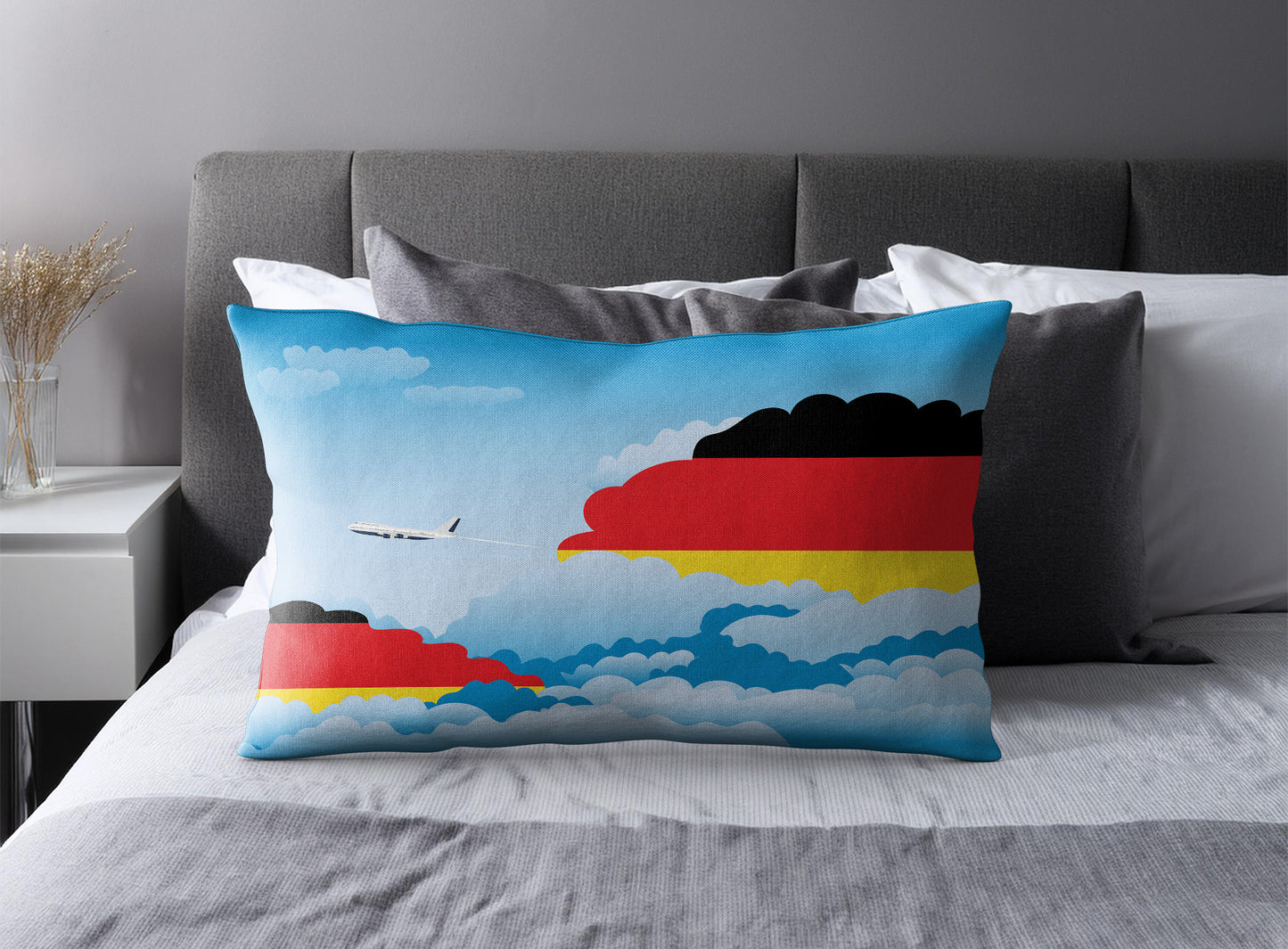 Germany Day Clouds Pillow Case and Pillow Throw