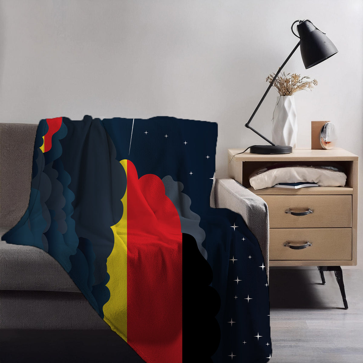 Germany Night Clouds Blanket Throw
